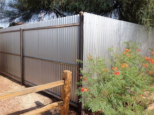corrugated metal fence